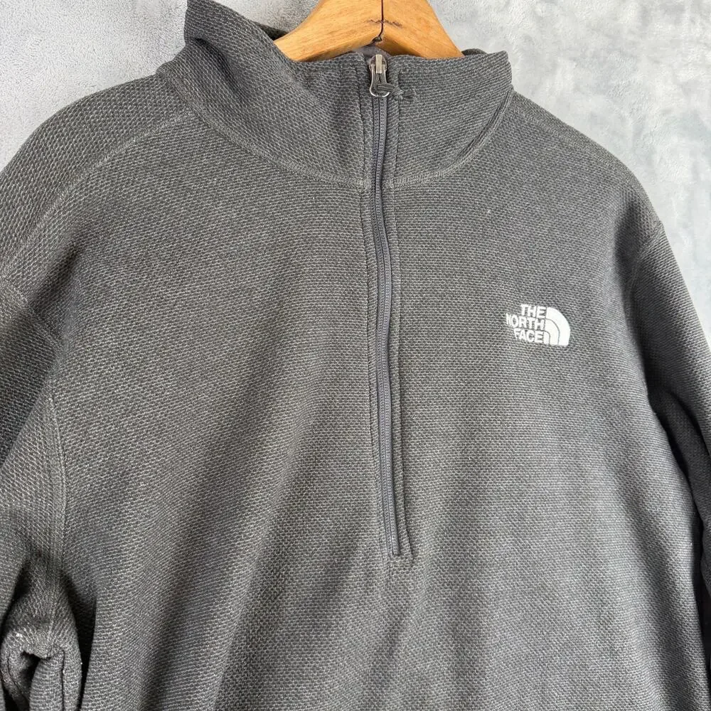 The North Face Mens XL Quarter Zip Fleece Pullover‎ Black Lightweight